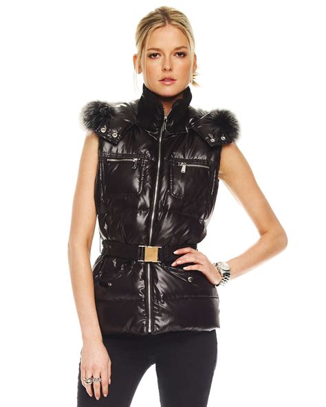 michael kors black puffer vest.